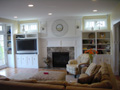 Custom shelving and mantle