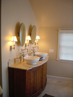 Custom cabinetry using existing hutch